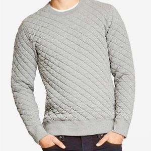 CLOAK Brand unisex quilted crew neck sweater in Light Vapor. Good condition.